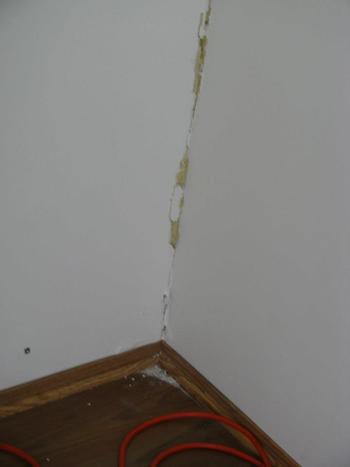 Inside corner of wall