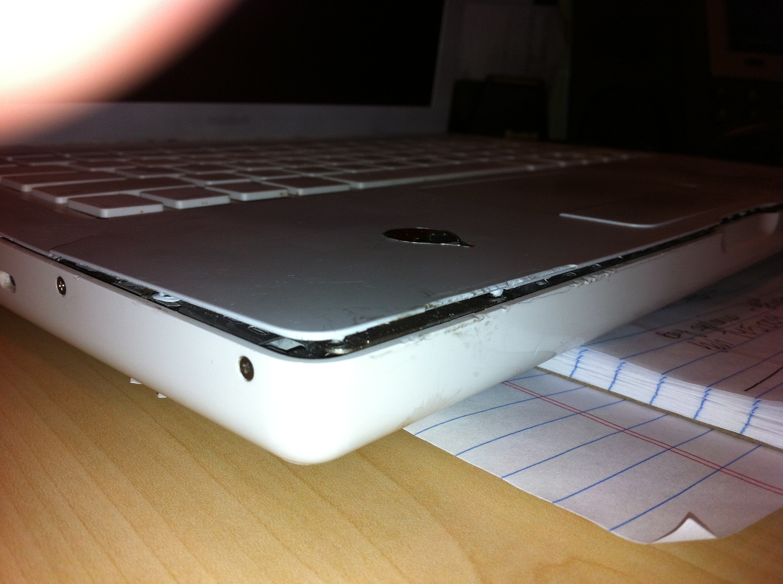 It looks like they opened my laptop up with a can opener and then denied ever breaking it