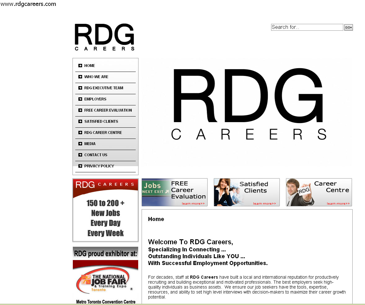 RDG Careers website