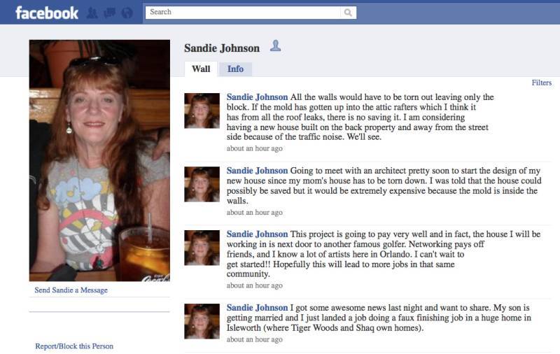 sandra johnson harassed me on facebook