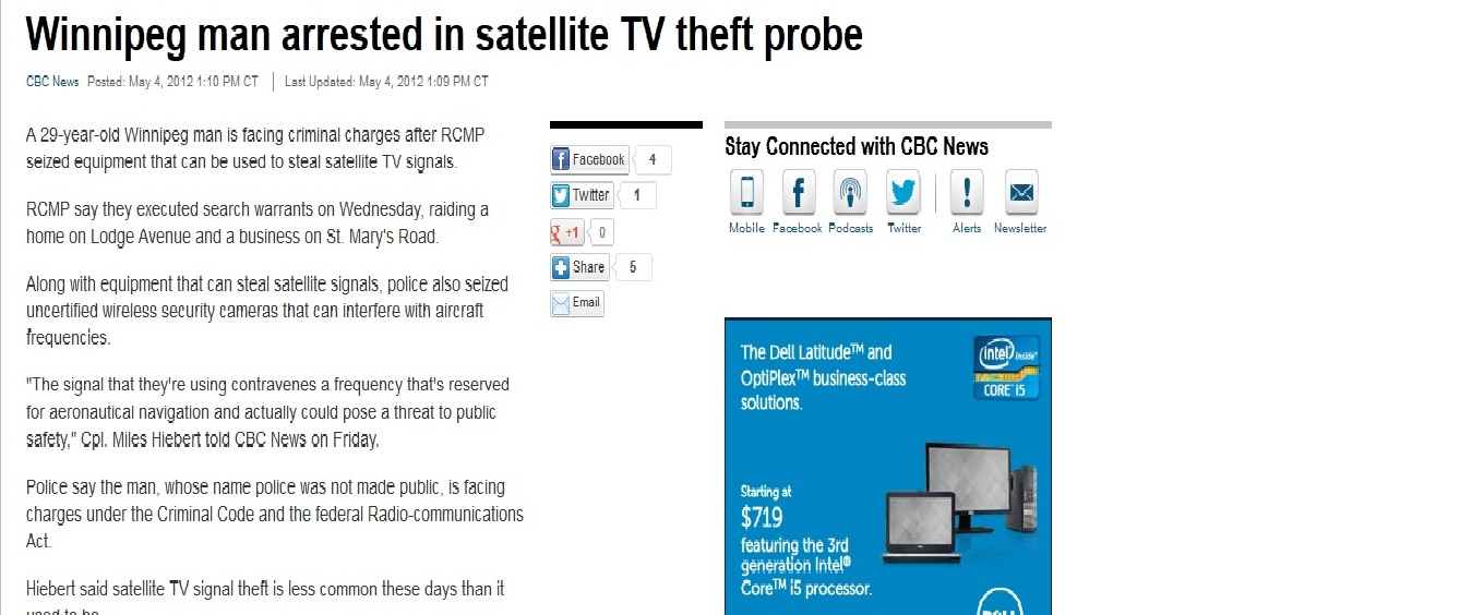 IC Enternet gets RAIDED by RCMP for illegal CCTV Camera Systems and Illegal Pirated Satellite TV