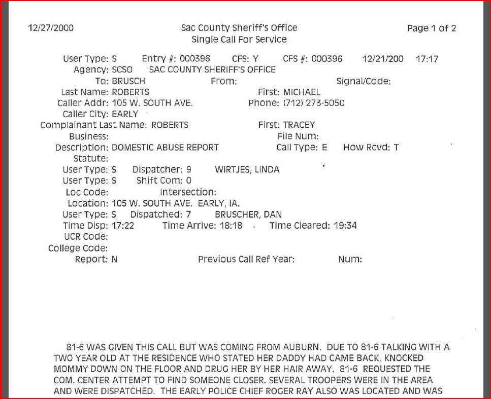 Michael Ross Roberts of Rexxfiled Arrest Report for Domestic Violence