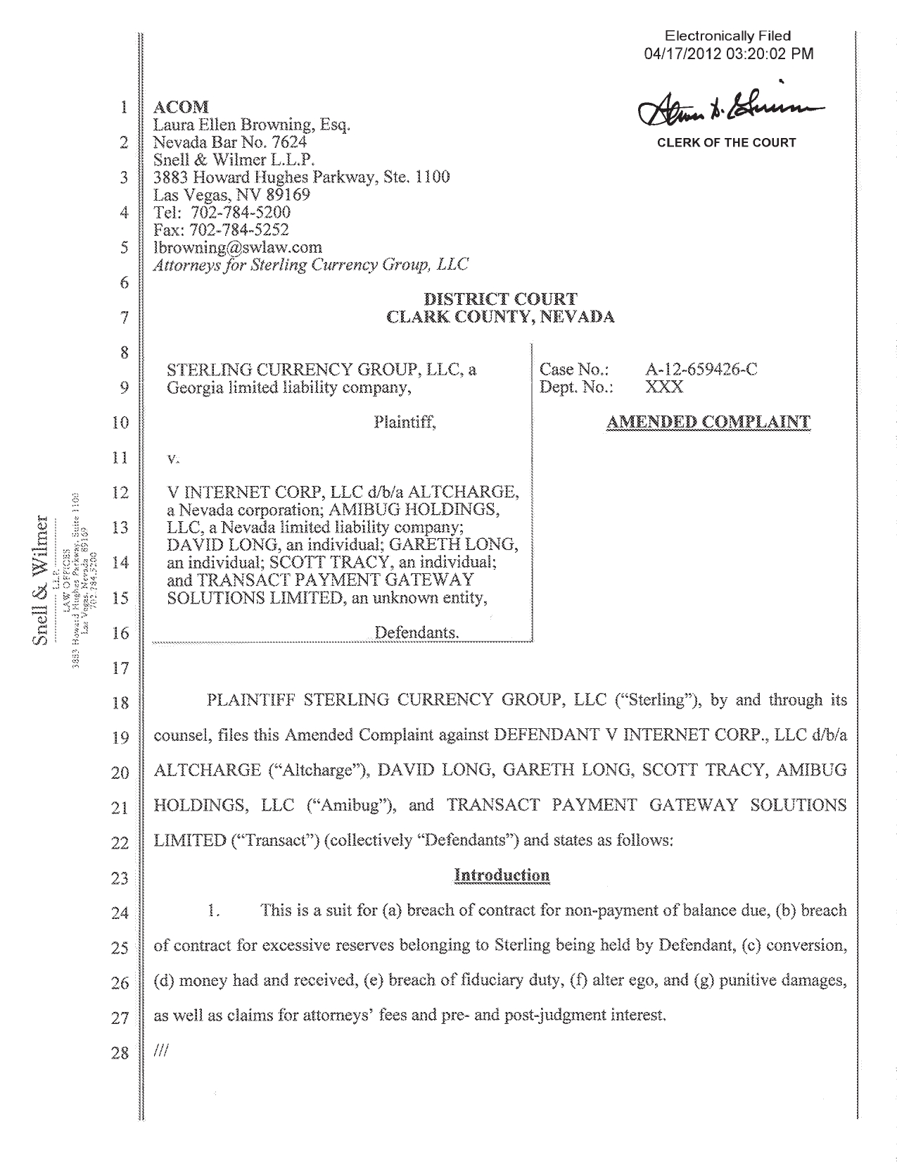 Altcharge Complaint