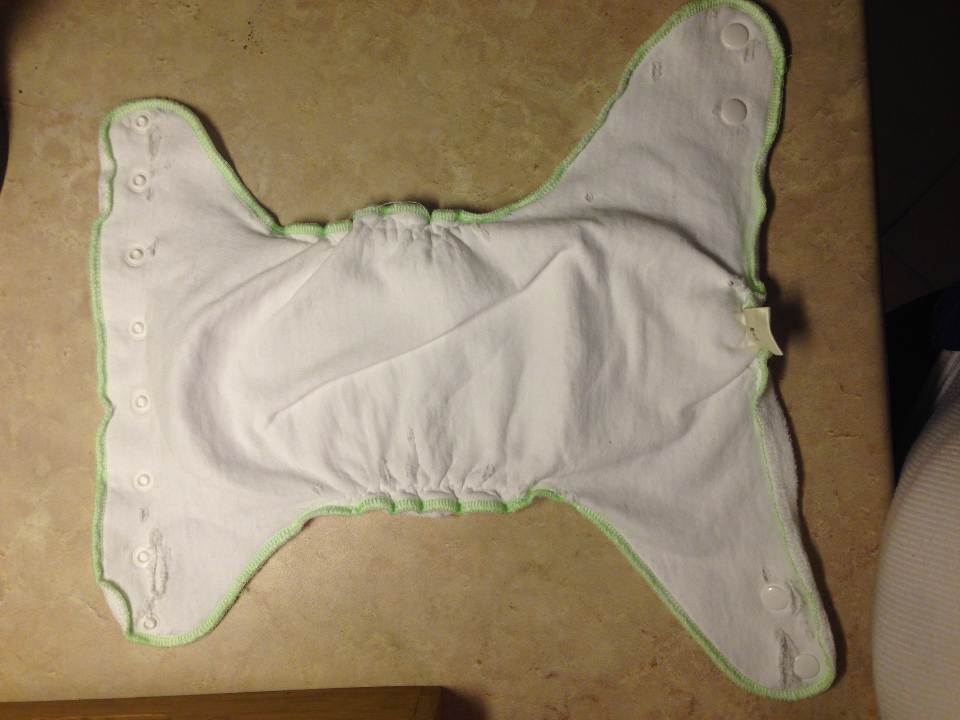 One of the diapers after two weeks of home use