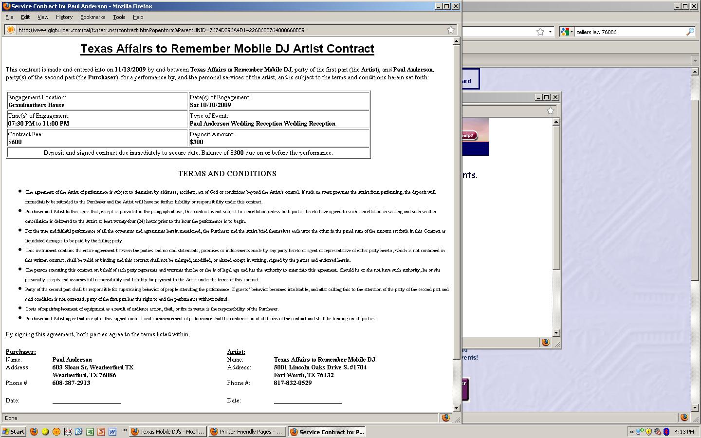 The contract, stating 10/10/2009 as accessed from Monty's website.