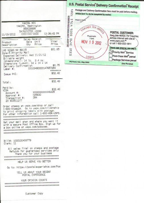 Copy of receipt in question