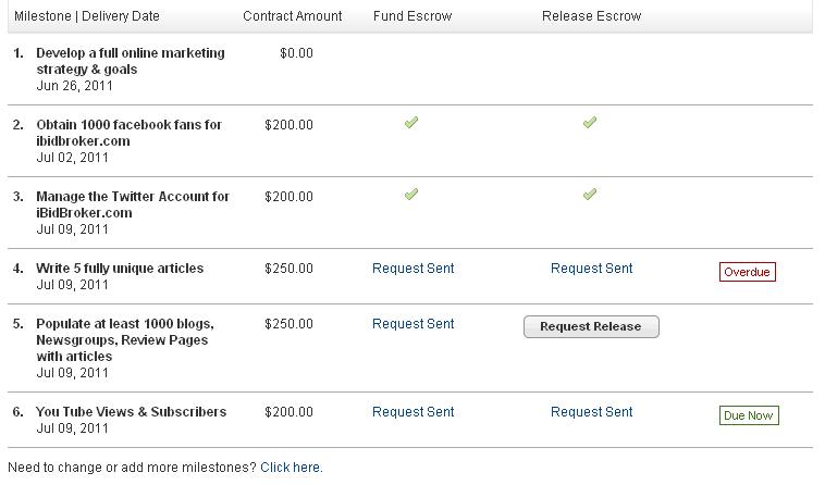 This images shows the terms of the agreement which services I was supposed to provide and how much I was supposed to be paid for each service It also shows that several services have no been paid and 