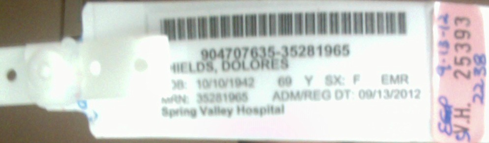 Proof of hospital stay