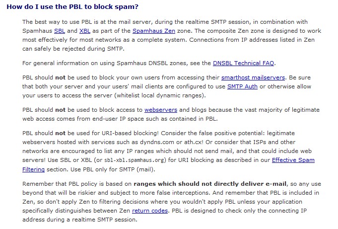 Show how to block using PBL