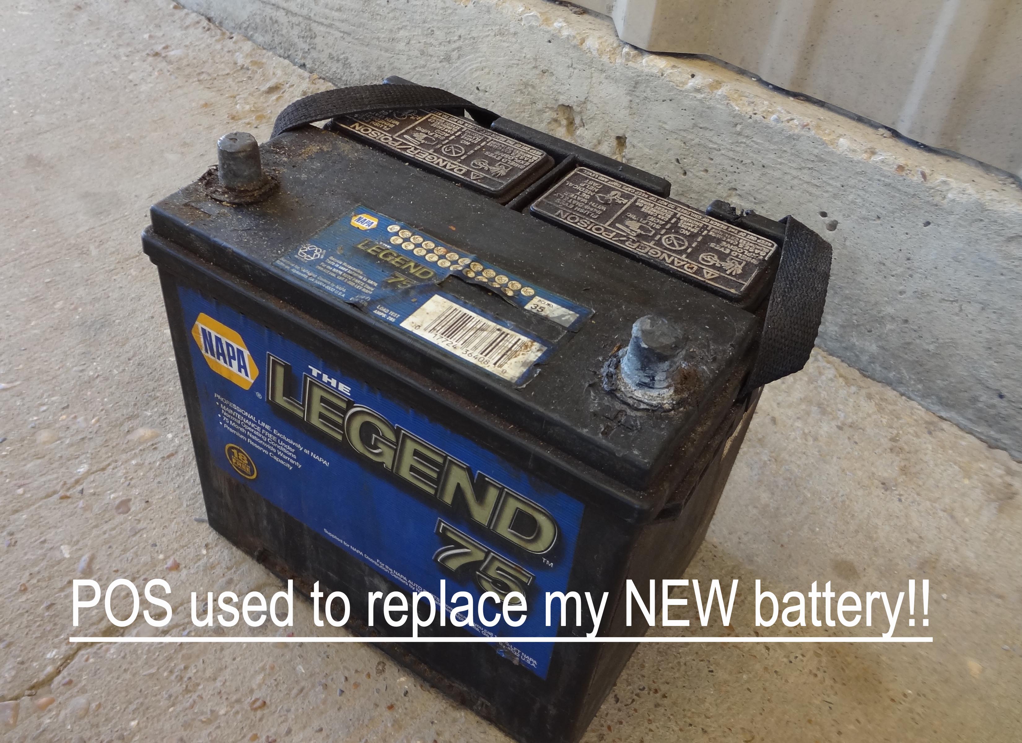 OLD battery that was substituted for NEW battery in my car