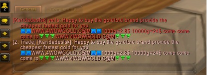 Typical Gold Spammer in a Chat Window