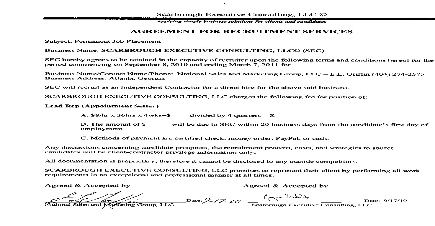 CONTRACT between SEC and NSMG