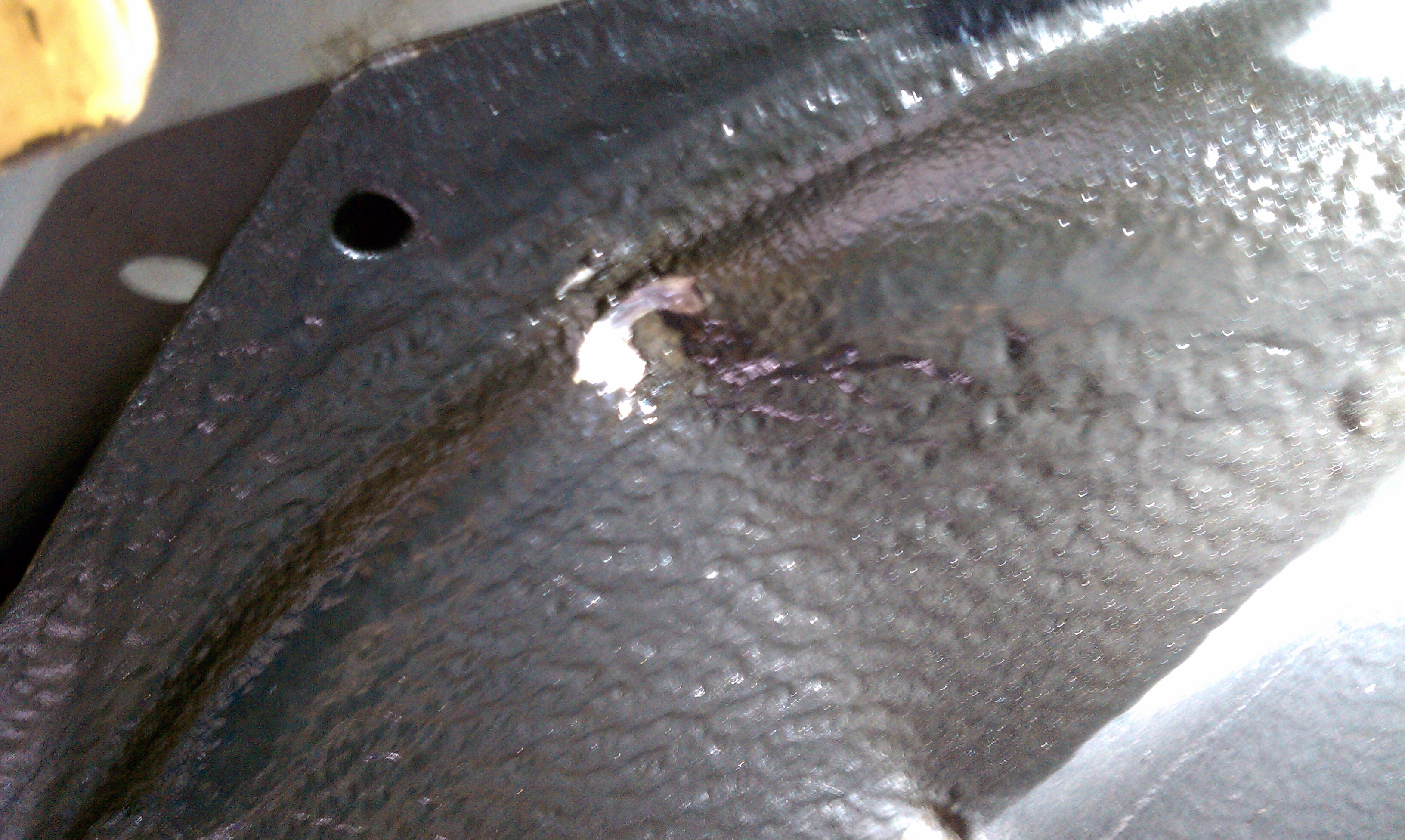Picture of the punctured fuel tank