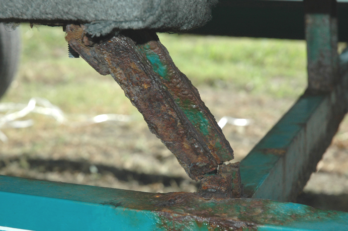 rusted support bracket
