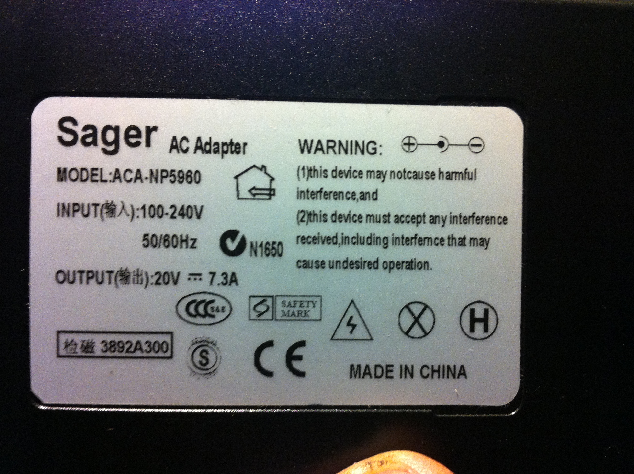 Label of power supply