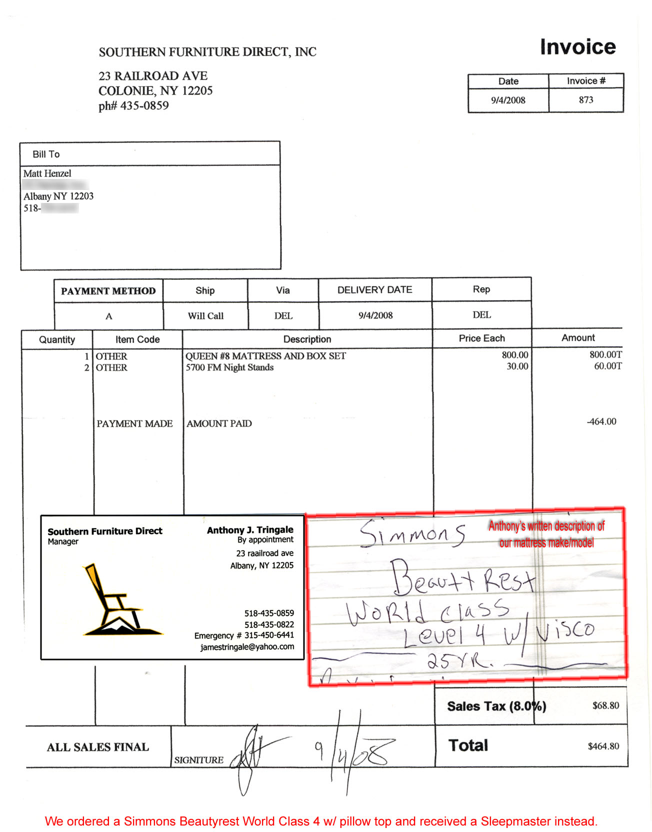 here is our invoice proof