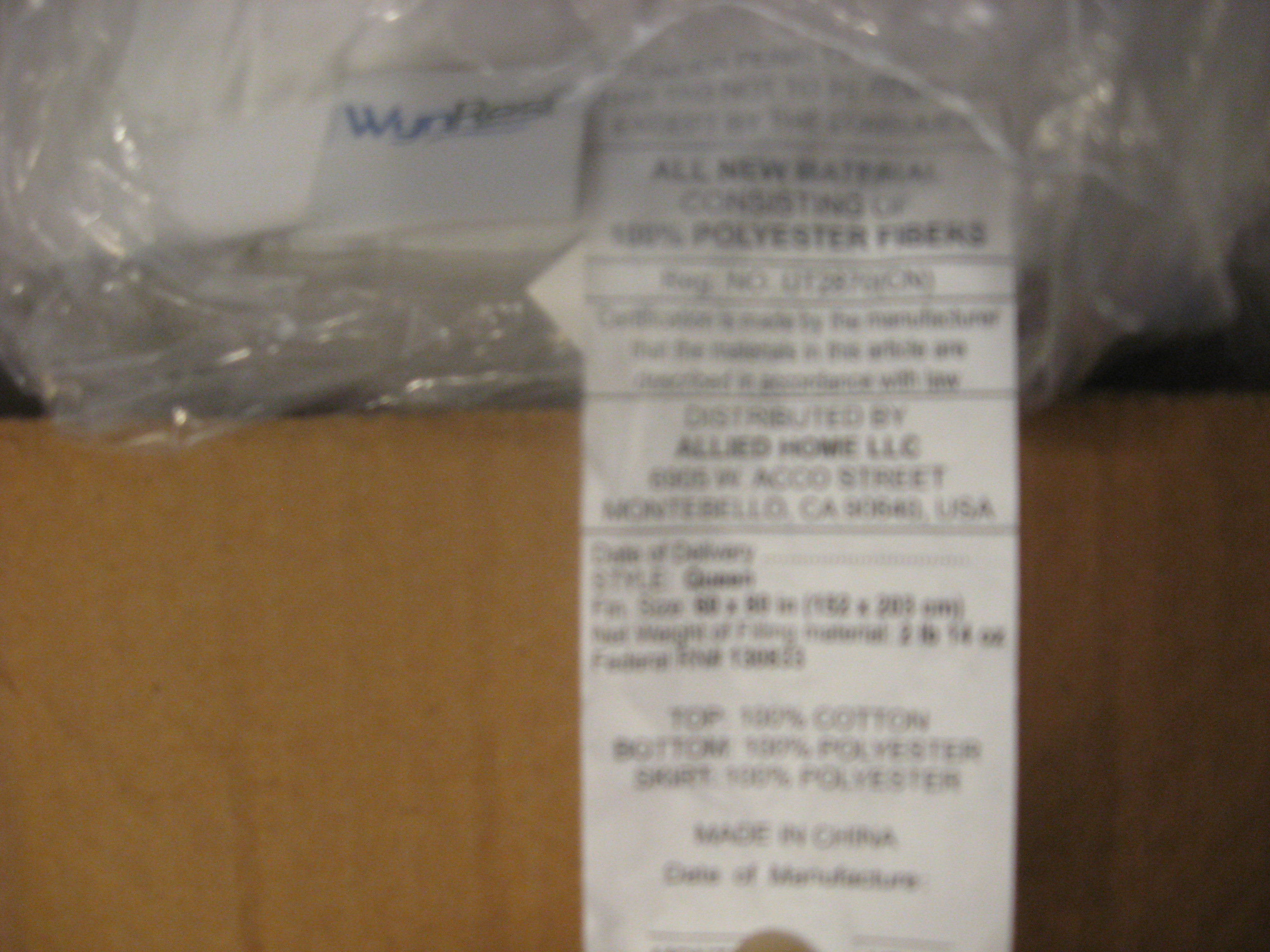 WynRest Labeled Tag on pad, and required tag indicating wrong RN number