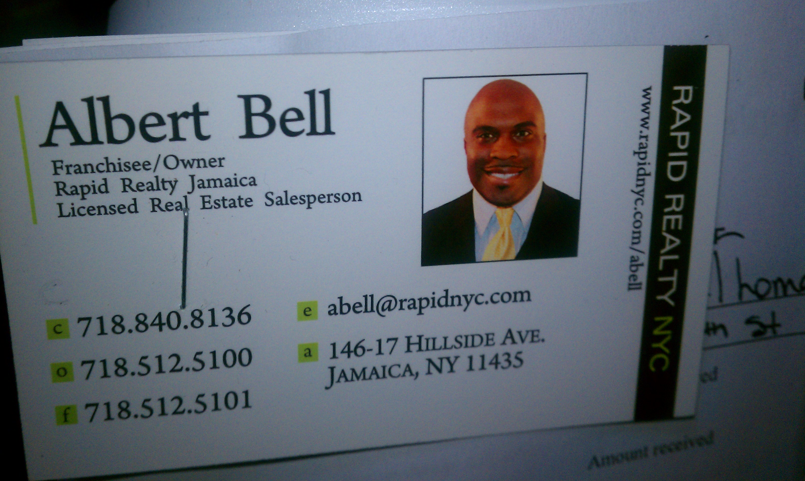 Rapid Realty 
Albert Bell