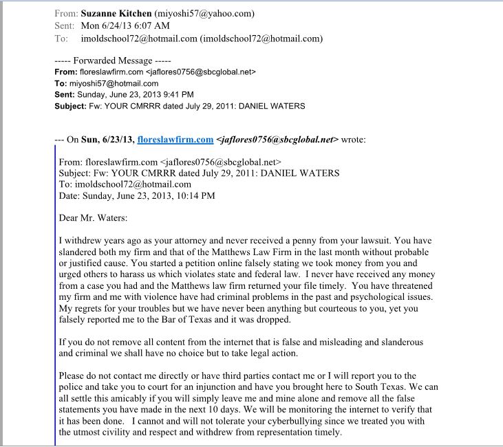 Here, Joe is trying to scare me into not filing against him by threatening me and using scare tactics to throw me off. But Lizy admitting there is a settlement has blown his cover! 