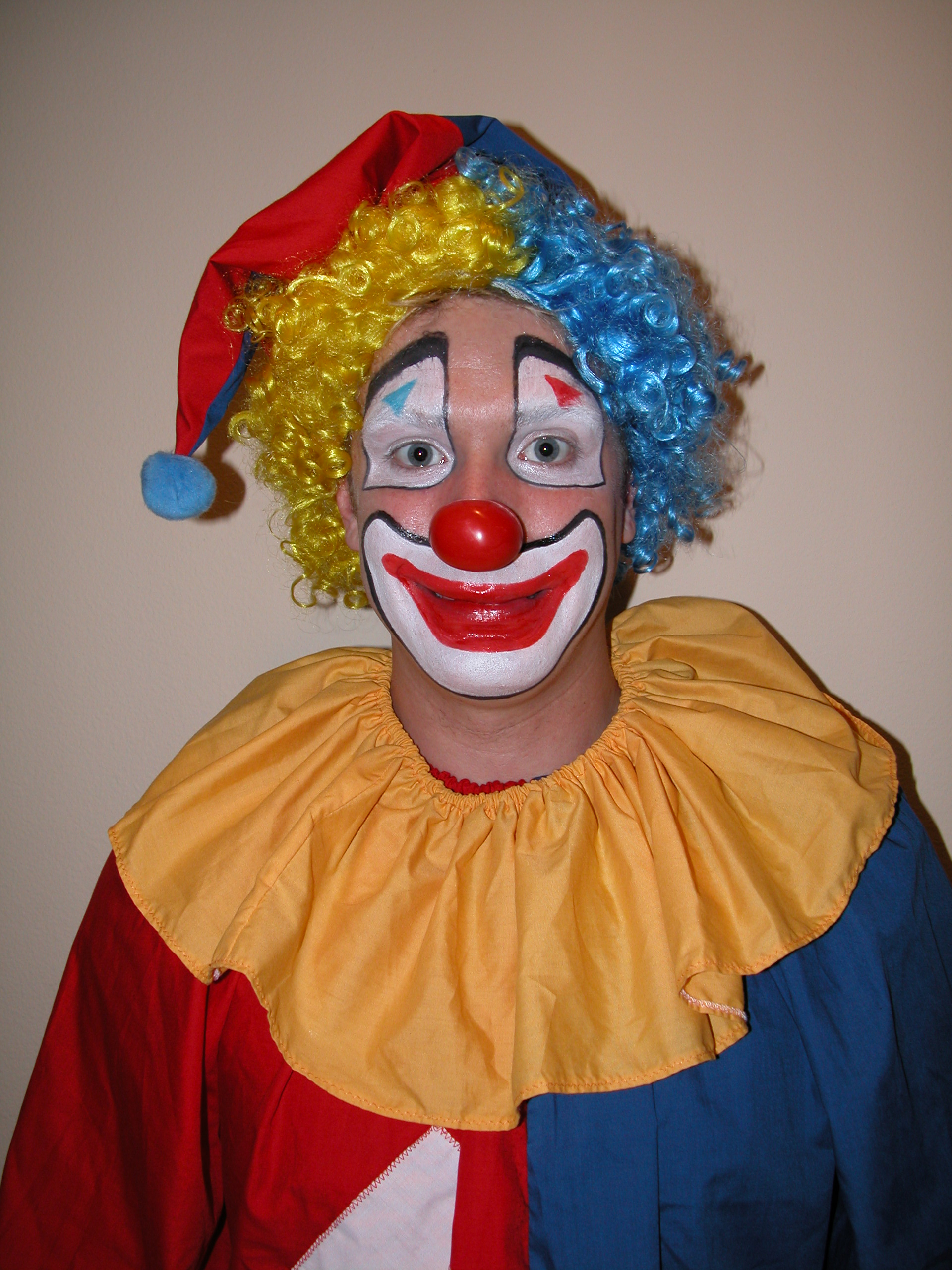 Brandt Stebbins dressed as a clown.