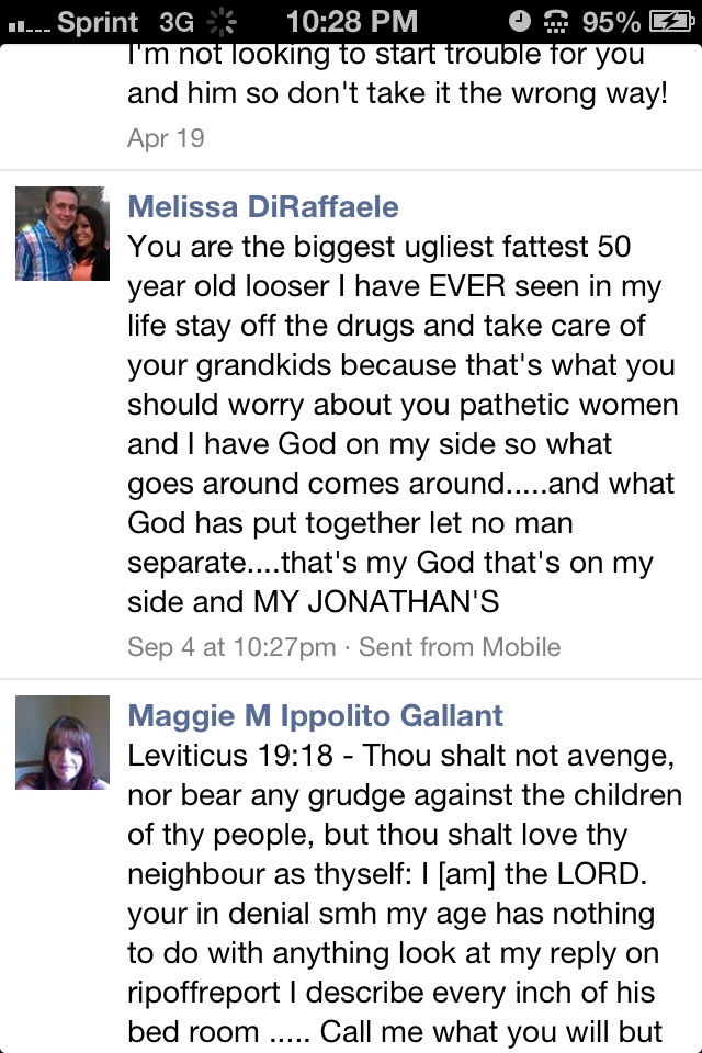 Nice Christian woman Melissa do you talk to clients like that? And I'm sure you don't call your sister FAT! 