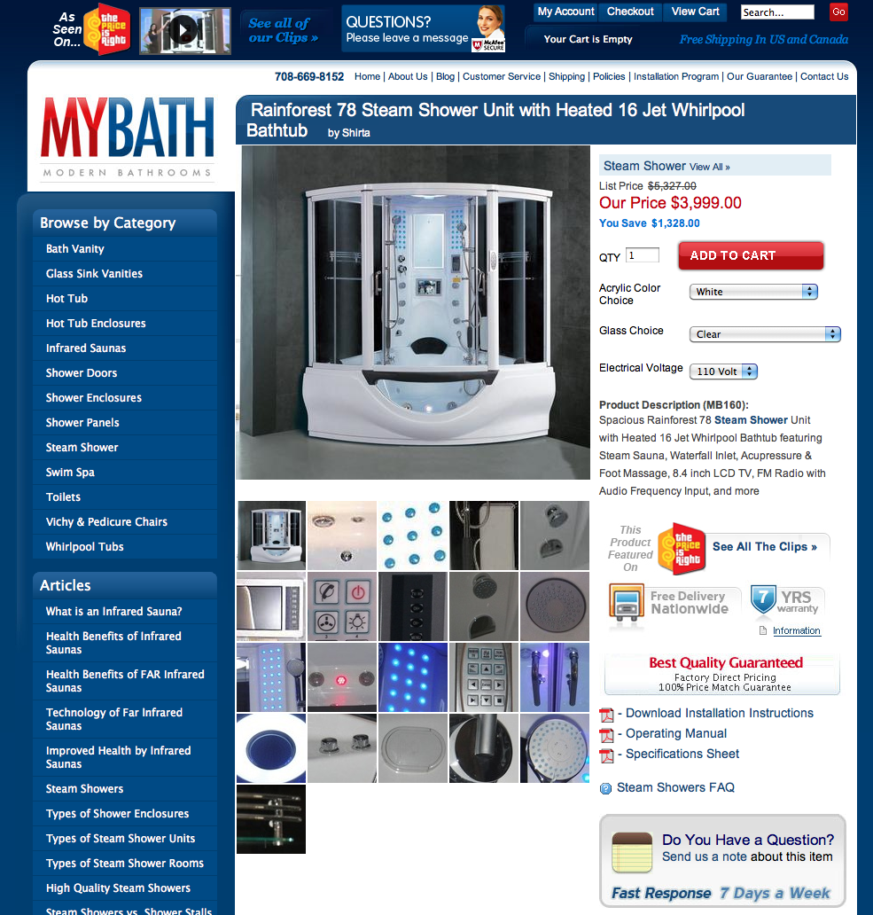 Shop-Page of MyBath.biz