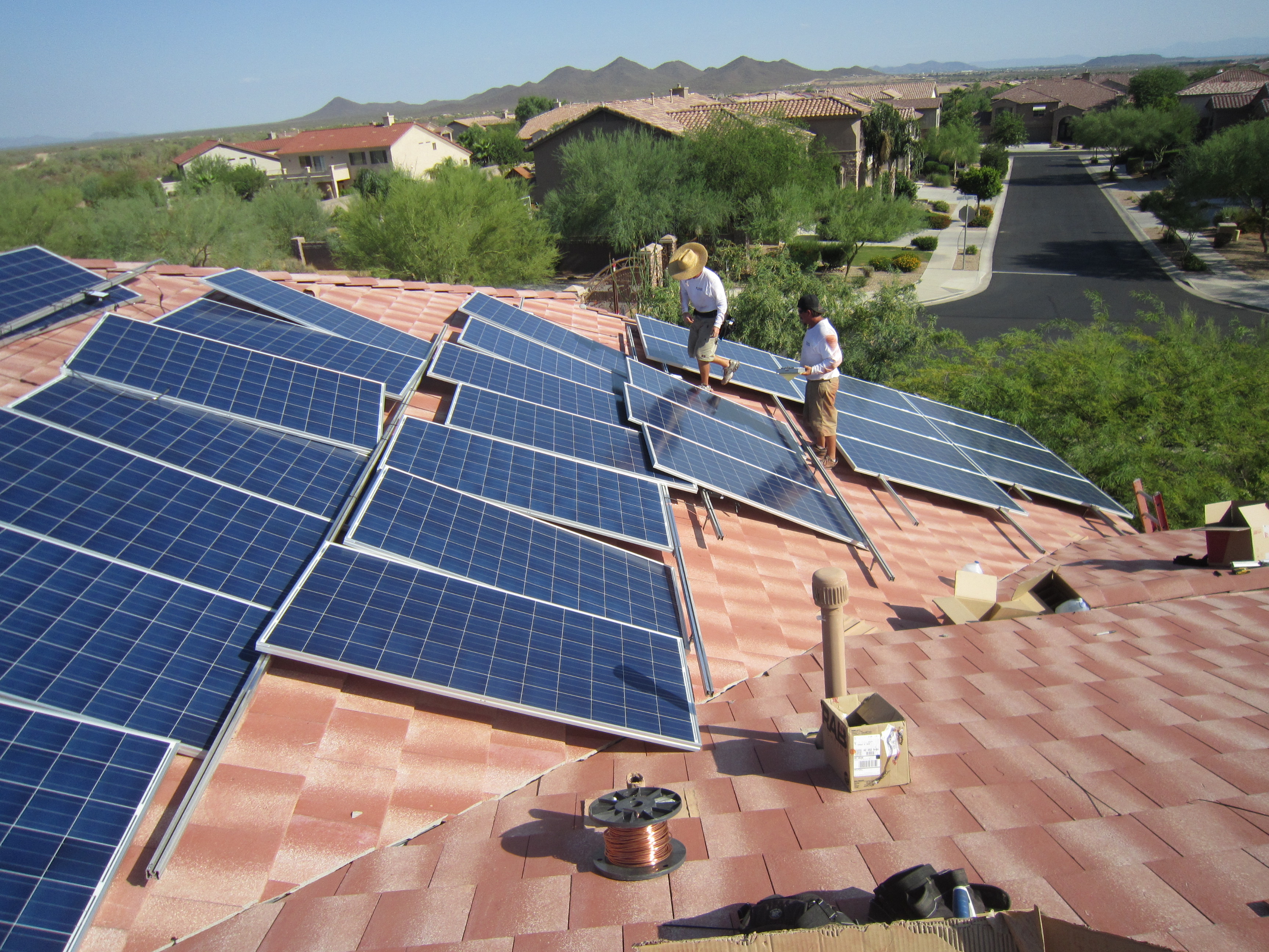 On the roof during install 
