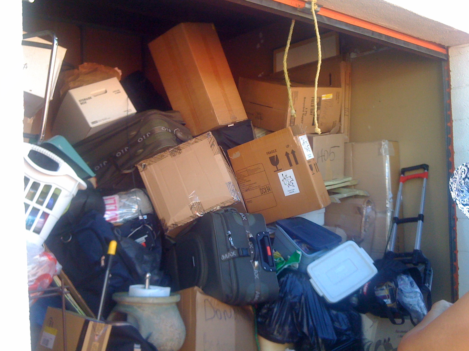 Storage unit after being ransacked