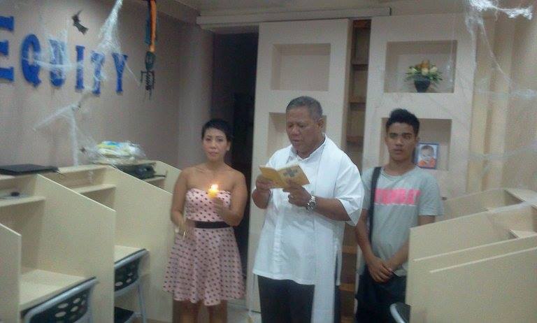 the poor priest blessing the boiler room