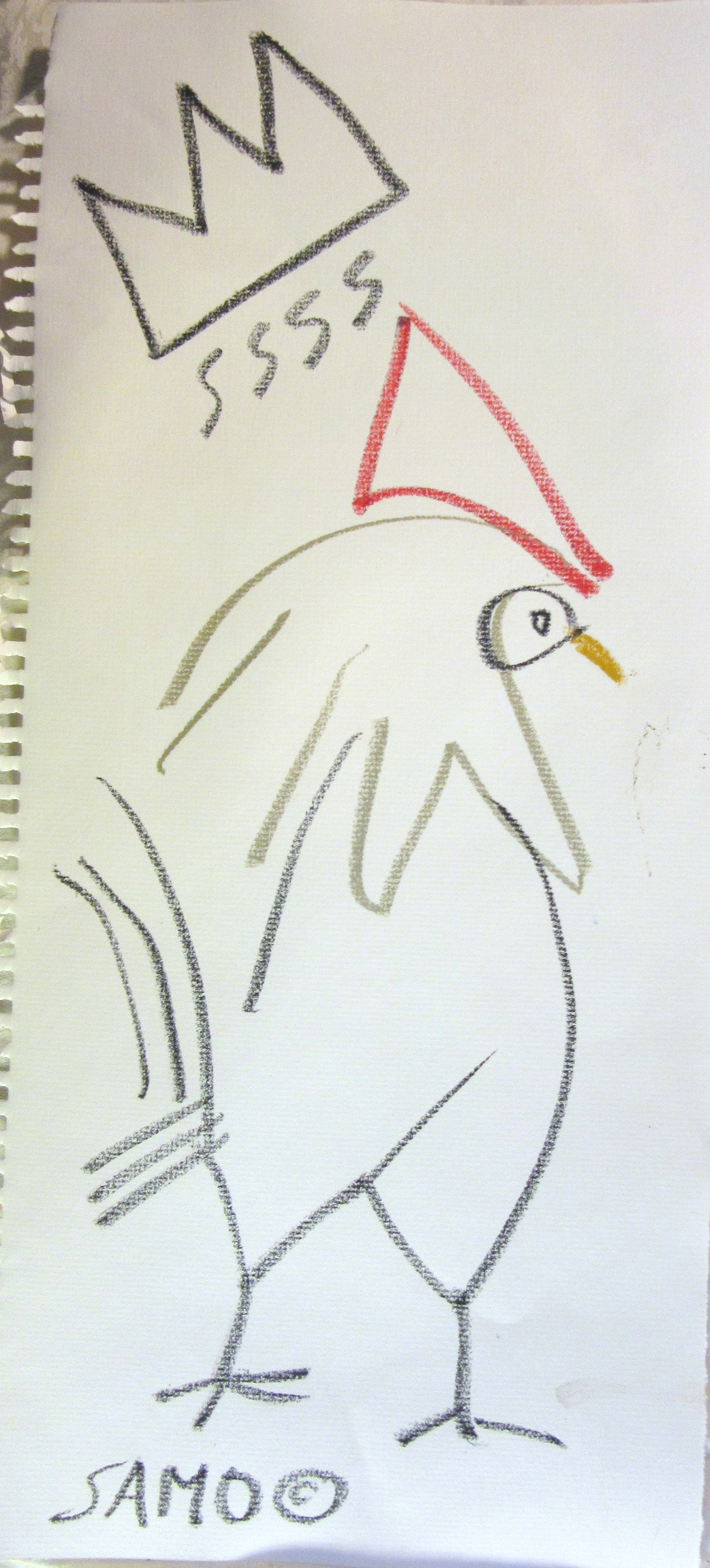 ROOSTER DRAWING
18in x 8in
Oil Stick on Paper
(Forensic analysis dates piece as "more than 20 yrs old")