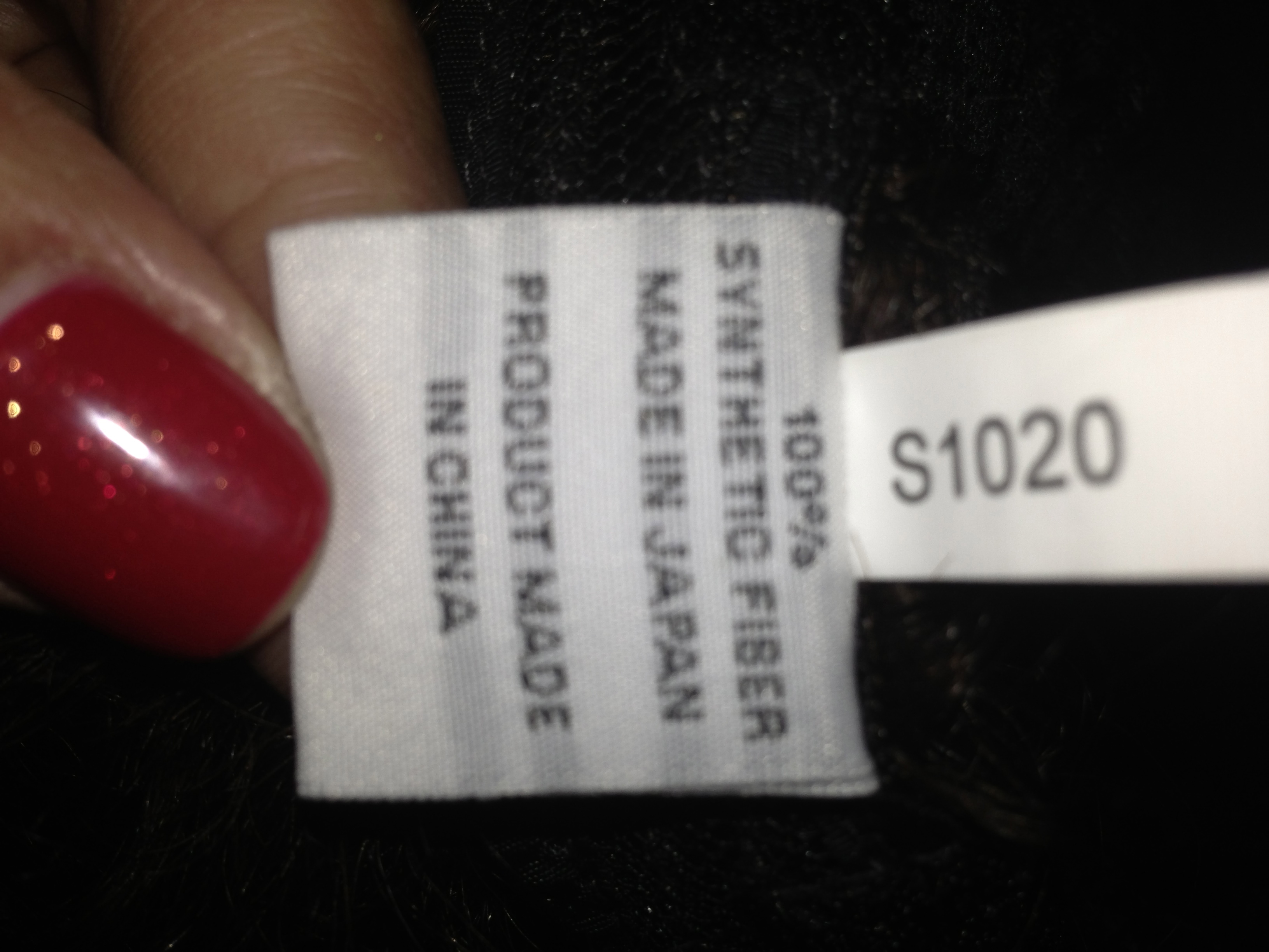 This is the true tag of the wig they sent me.  I ordered and paid for human hair.  They don't care.  