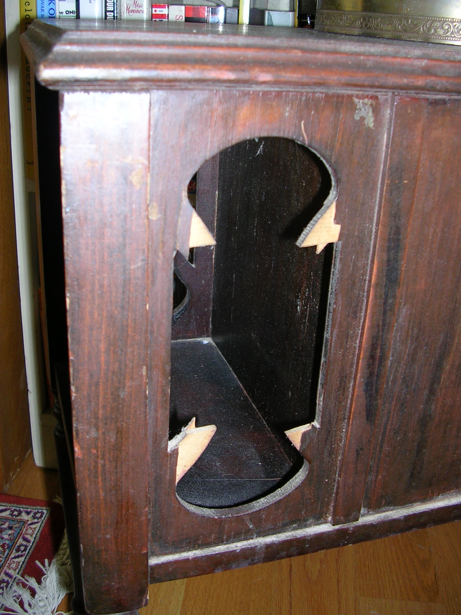 Damaged antique cabinet