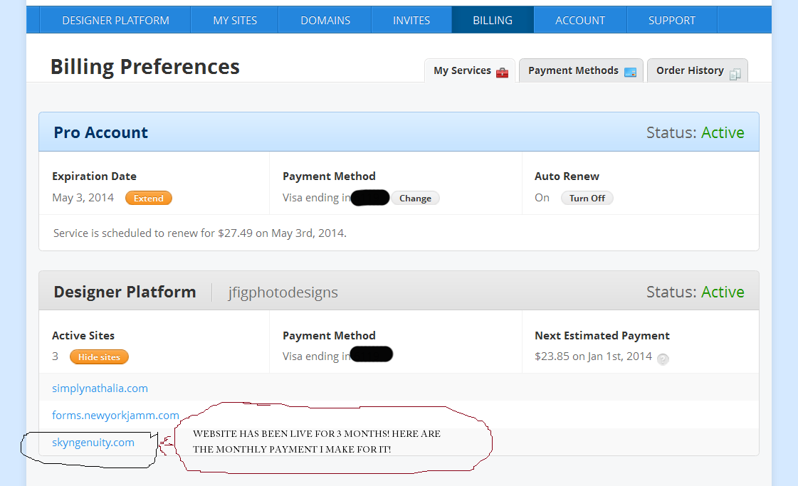 Proof of monthly payments for her back end portal for her to access her site monthly! But she pretended like she never got it so she can justify stealing my hard earned money!