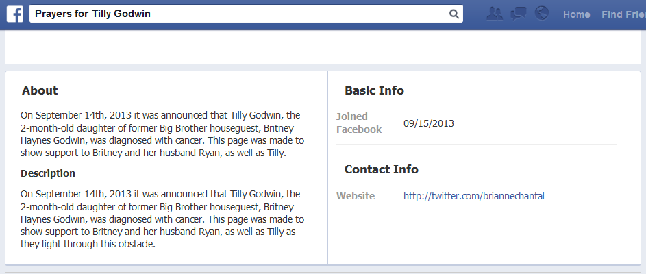 Contact Info for now gone Facebook page and proof of who run it