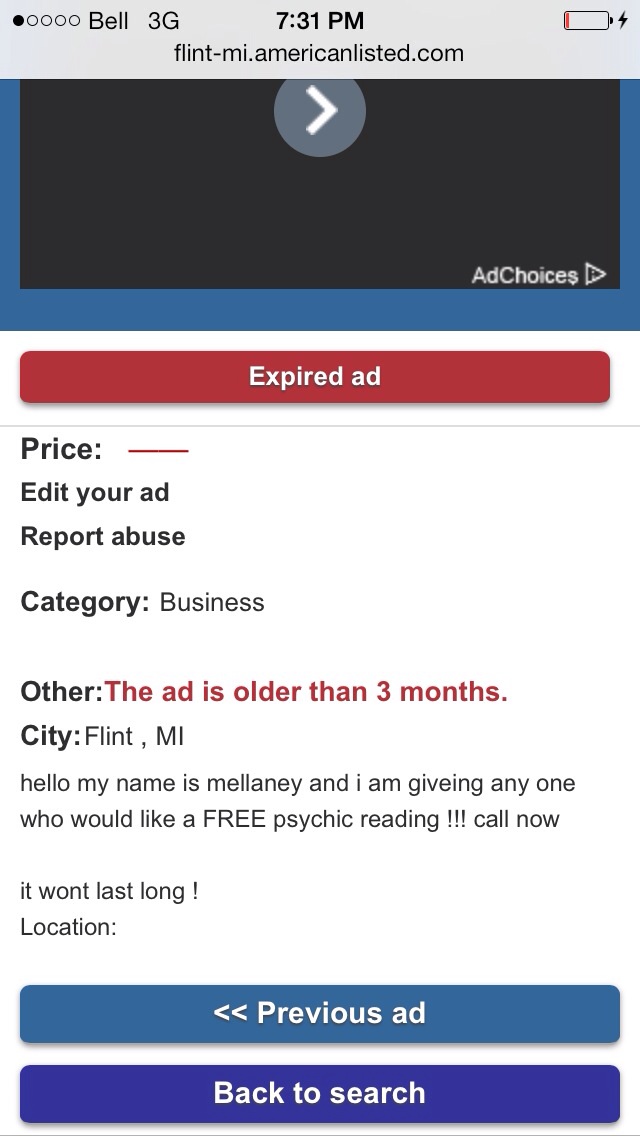 Psychic ad