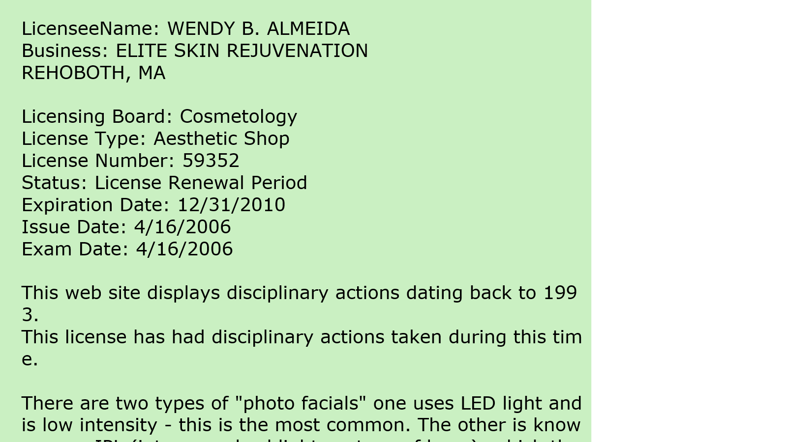 license granted on April 16, 2006 but I was there on Dec 2, 2005 #GREED