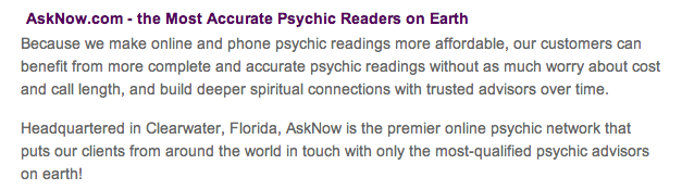 Claiming the Most Accurate Psychic Reading. Couldn't be more further away from the truth.