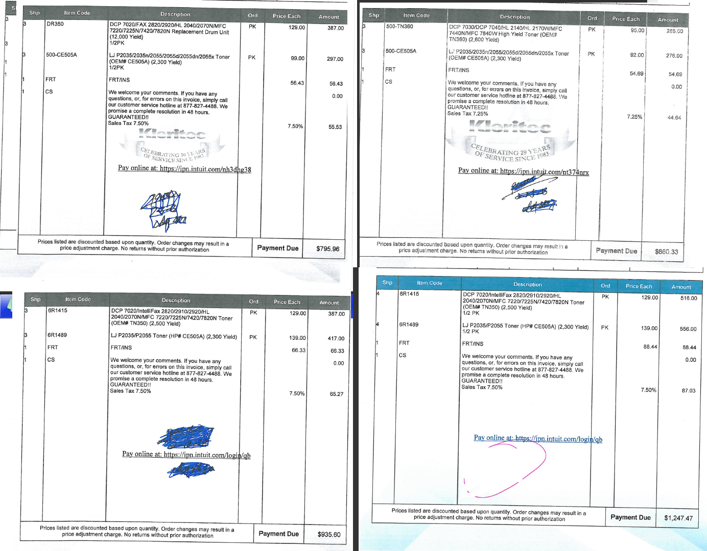 invoice copies