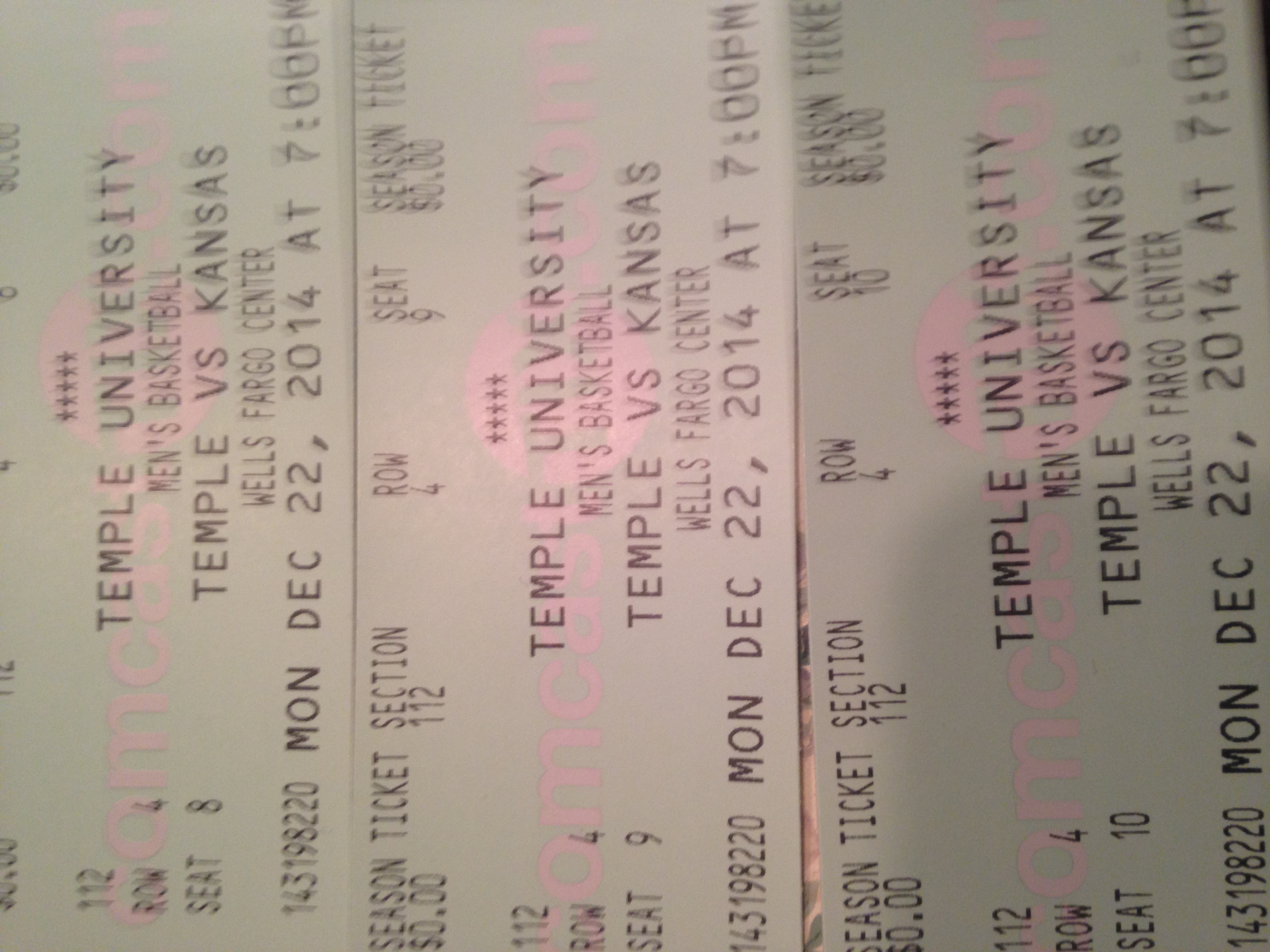 Paul Benn's tickets he sold me!