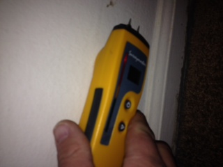 Walls clearly measuring an unsafe level of moisture after I was told my apartment was safe to move in