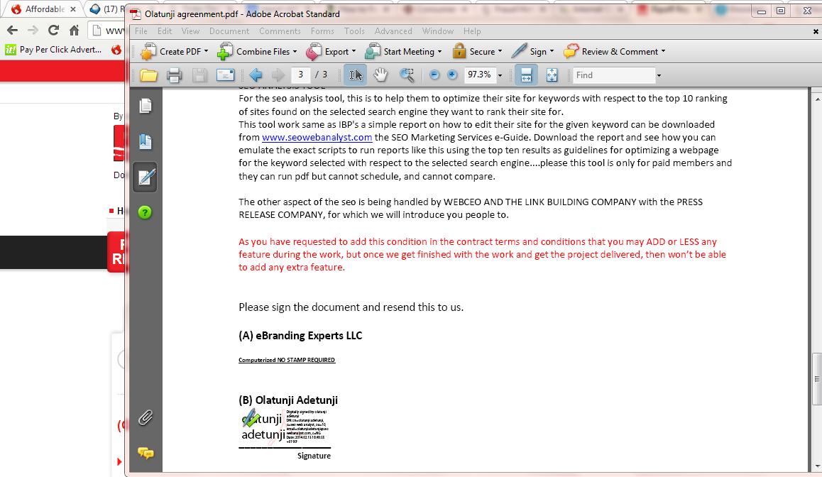 snap shot of agreed documents between ebrandingexperts "brian peterson" and I since I cannot upload pdf files...