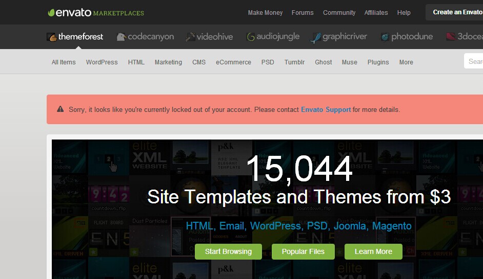 ENVATO SCAM THEMEFOREST SCAM FRAUD RIPOFF