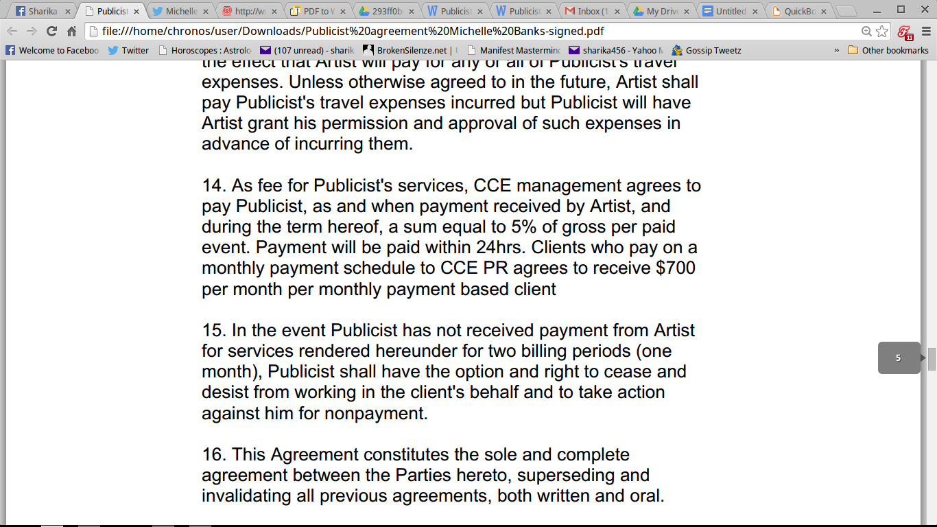 This was the agreement. As you can see he paid me 75 dollars total and refused to pay the other money he owed. Nor did he pay me within 24 hours. 