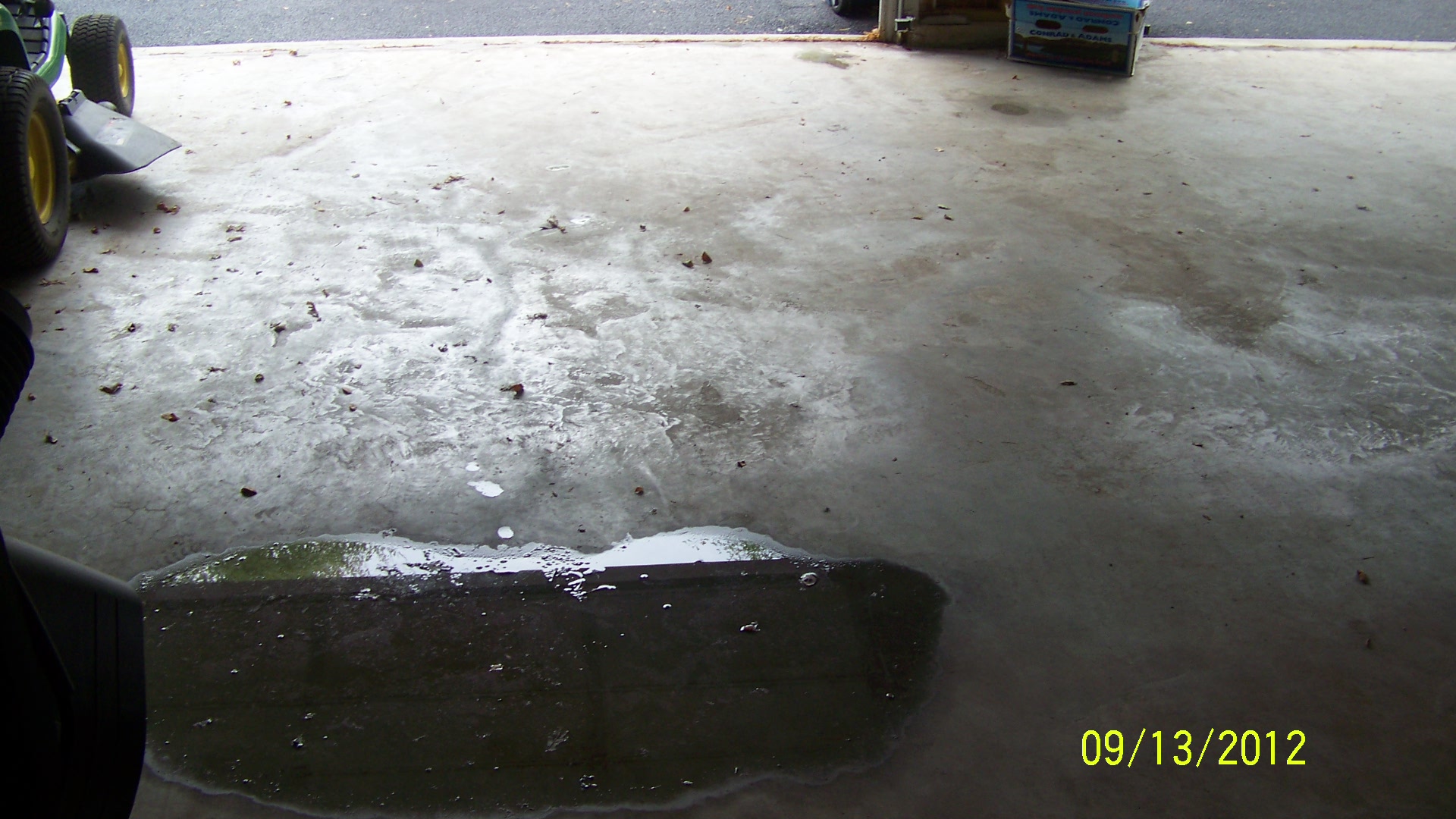 standing water in sink hole garage