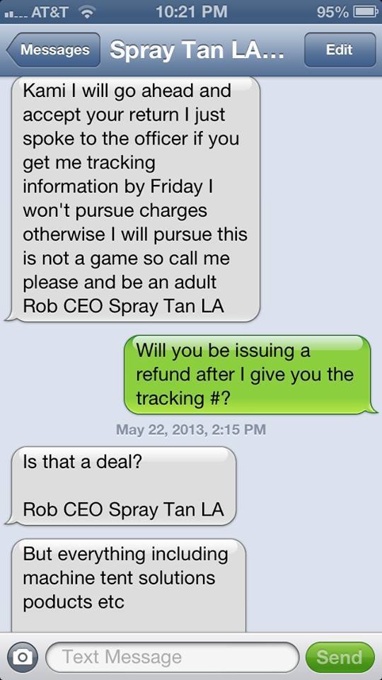 Text messages from Rob Lonardo 