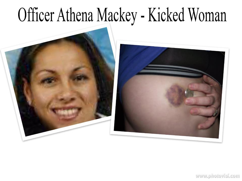Officer Athena Mackey kicks non resistent mother in ribs - of course video disappears
