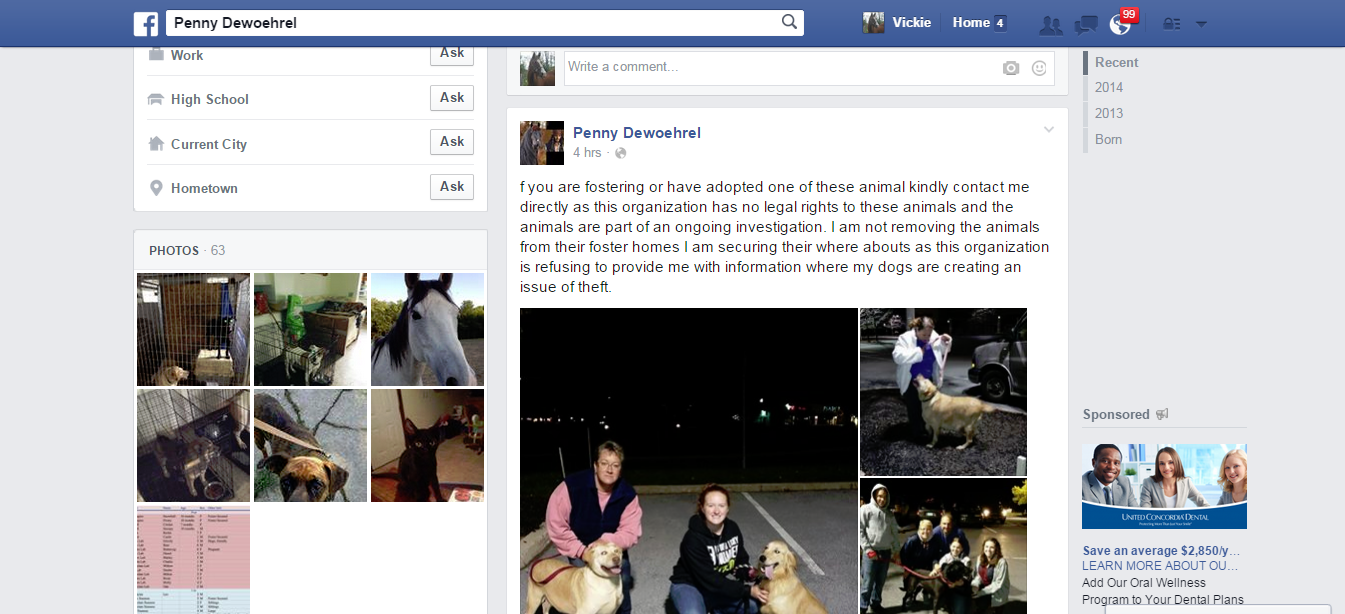 Posted to Penny's FB page by the rescue she scammed concerning the dogs.
