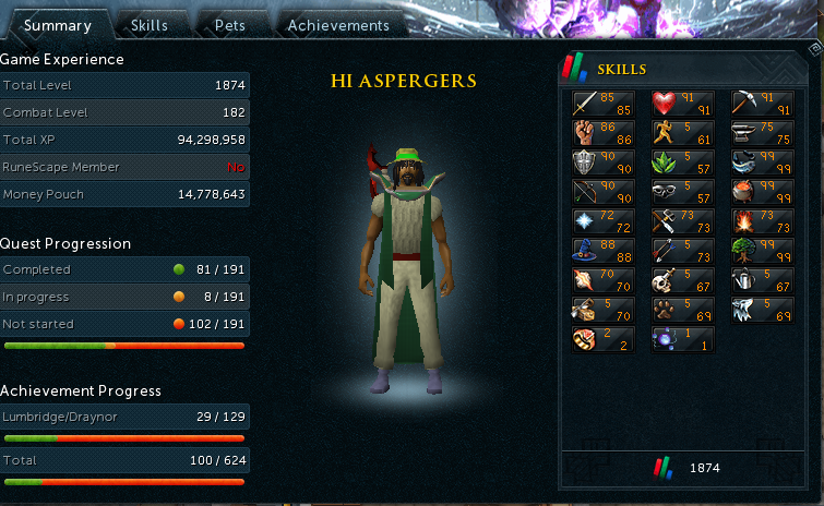 This is the Runescape account I sold to GameTag. 