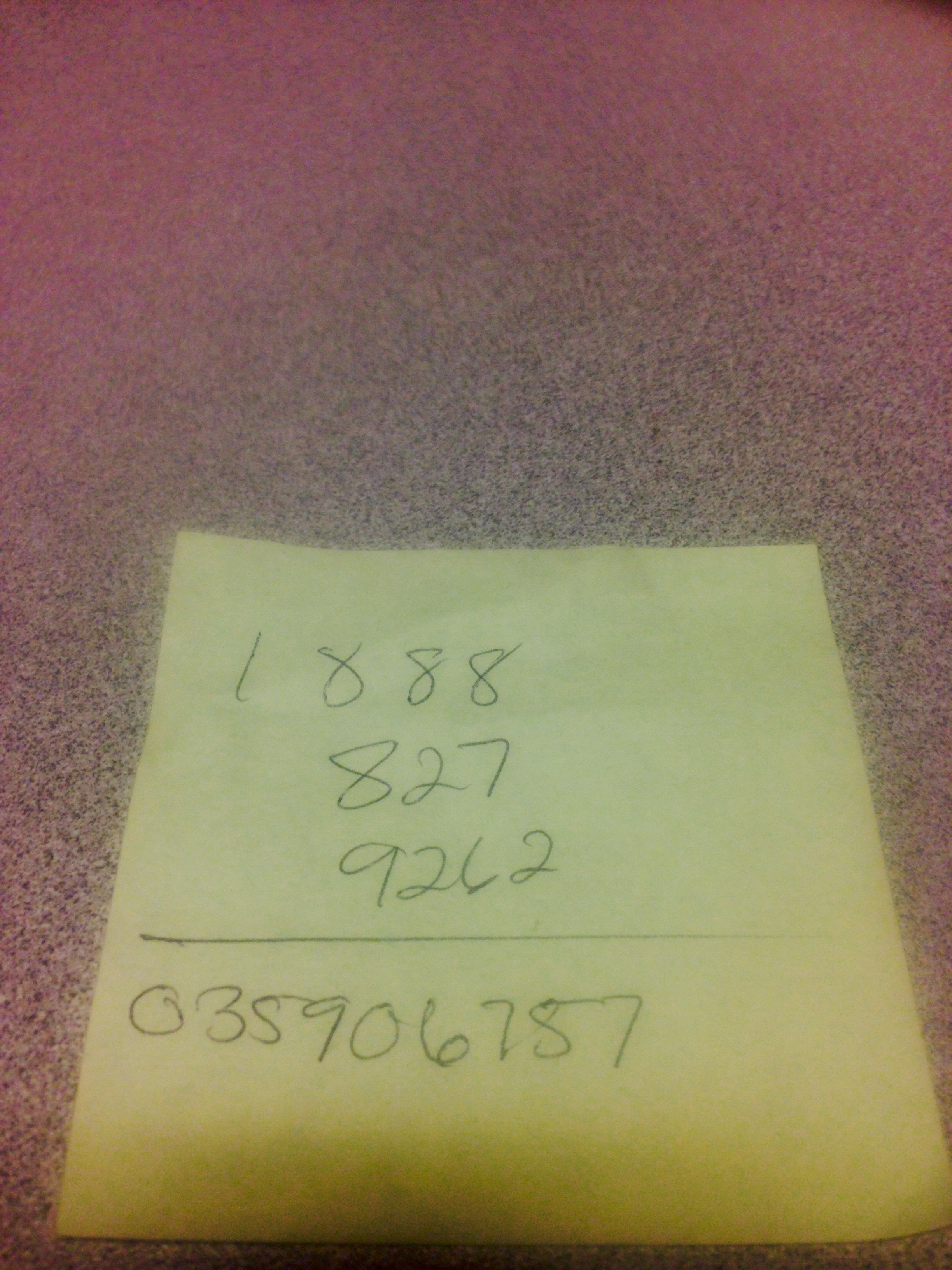 Sticky Note Desk Clerk Gave Me To Cancel Which Resulted In ABC Financial Advising me that I was to pay another 54.00 to them even though I was not able to use my membership for less than a full month 