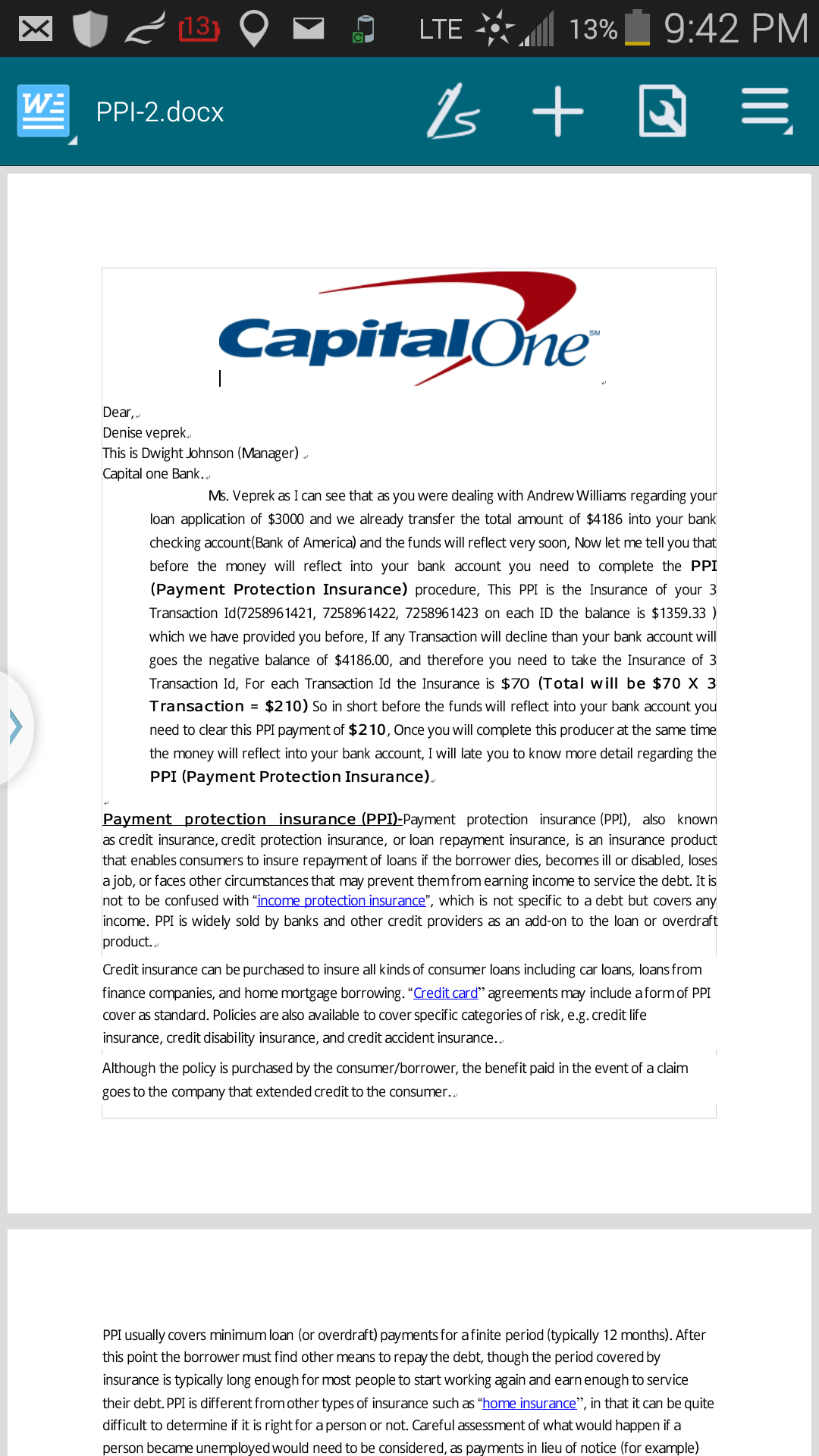 Capital one bank